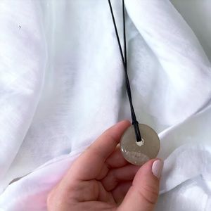 SOLD- Green Aventurine Donut Shaped Crystal Necklace